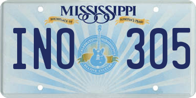MS license plate INO305