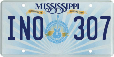 MS license plate INO307