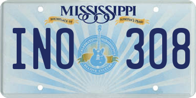 MS license plate INO308
