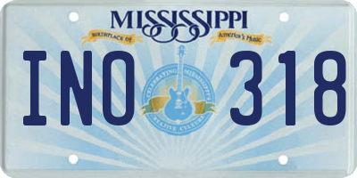 MS license plate INO318