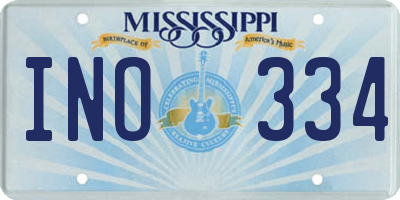 MS license plate INO334