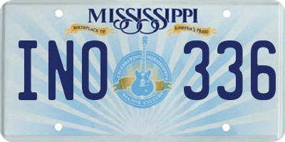 MS license plate INO336
