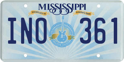 MS license plate INO361