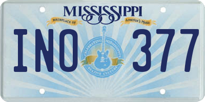 MS license plate INO377