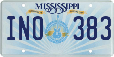 MS license plate INO383