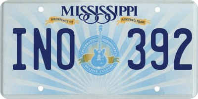 MS license plate INO392
