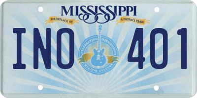 MS license plate INO401