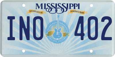 MS license plate INO402