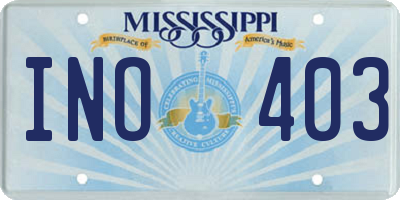 MS license plate INO403