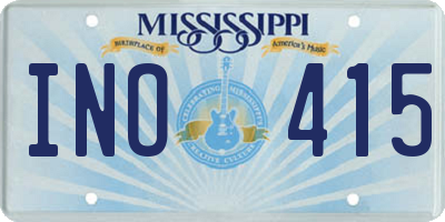MS license plate INO415