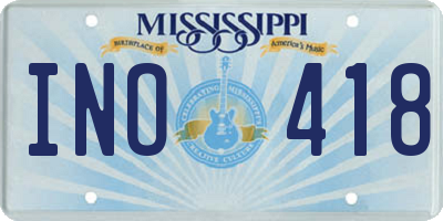 MS license plate INO418