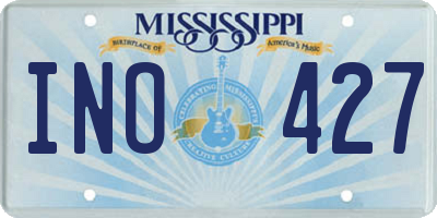 MS license plate INO427