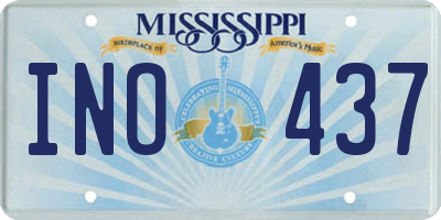 MS license plate INO437