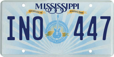 MS license plate INO447