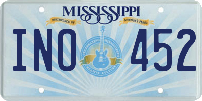MS license plate INO452