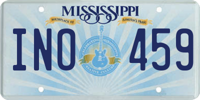 MS license plate INO459