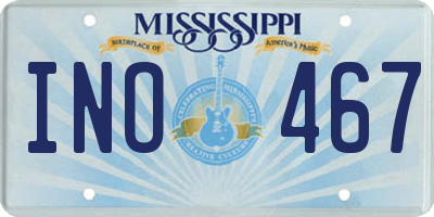 MS license plate INO467