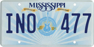 MS license plate INO477