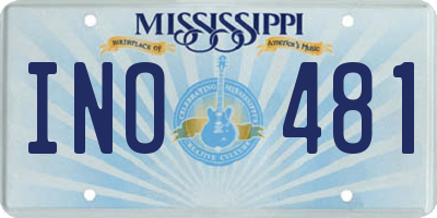MS license plate INO481