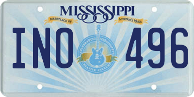 MS license plate INO496