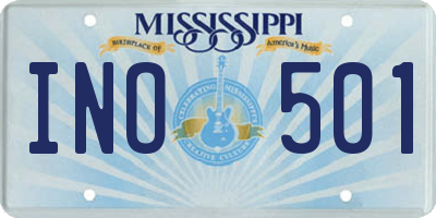 MS license plate INO501