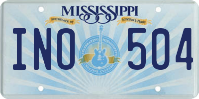 MS license plate INO504