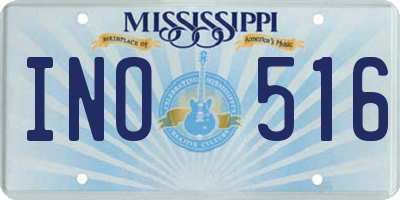 MS license plate INO516