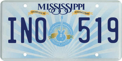 MS license plate INO519