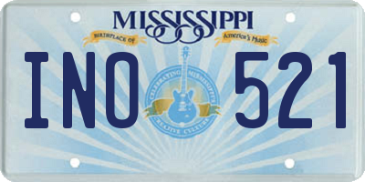 MS license plate INO521
