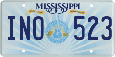MS license plate INO523