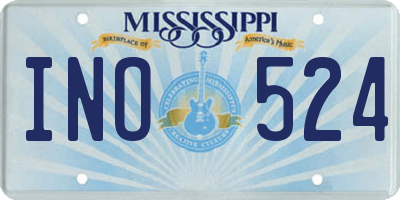 MS license plate INO524