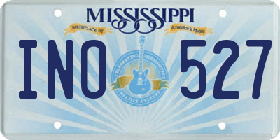 MS license plate INO527