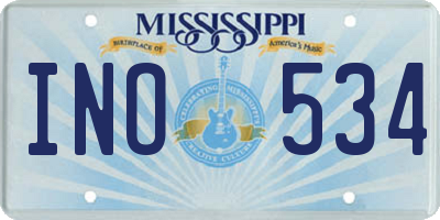 MS license plate INO534