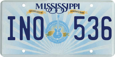 MS license plate INO536