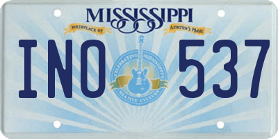 MS license plate INO537