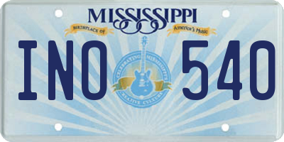MS license plate INO540