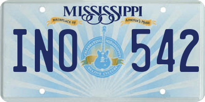 MS license plate INO542