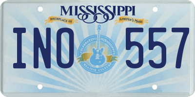 MS license plate INO557