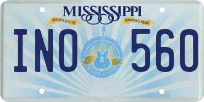 MS license plate INO560
