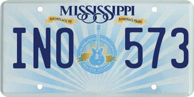 MS license plate INO573
