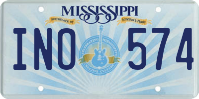 MS license plate INO574