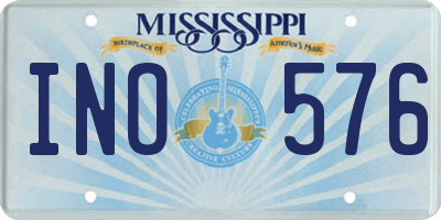 MS license plate INO576