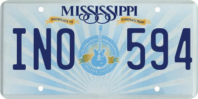 MS license plate INO594