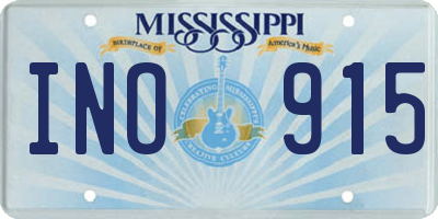 MS license plate INO915
