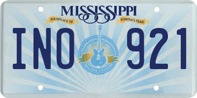 MS license plate INO921