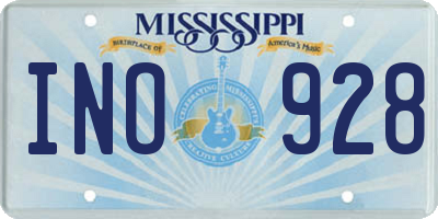MS license plate INO928