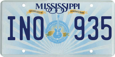MS license plate INO935