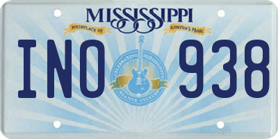 MS license plate INO938