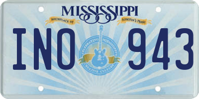 MS license plate INO943