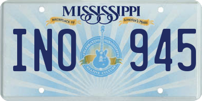 MS license plate INO945